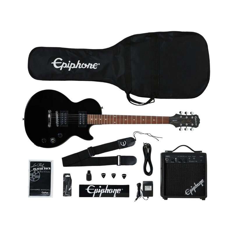 Epiphone Les Paul Electric Guitar Player Pack, 220V, Ebony - Image 1