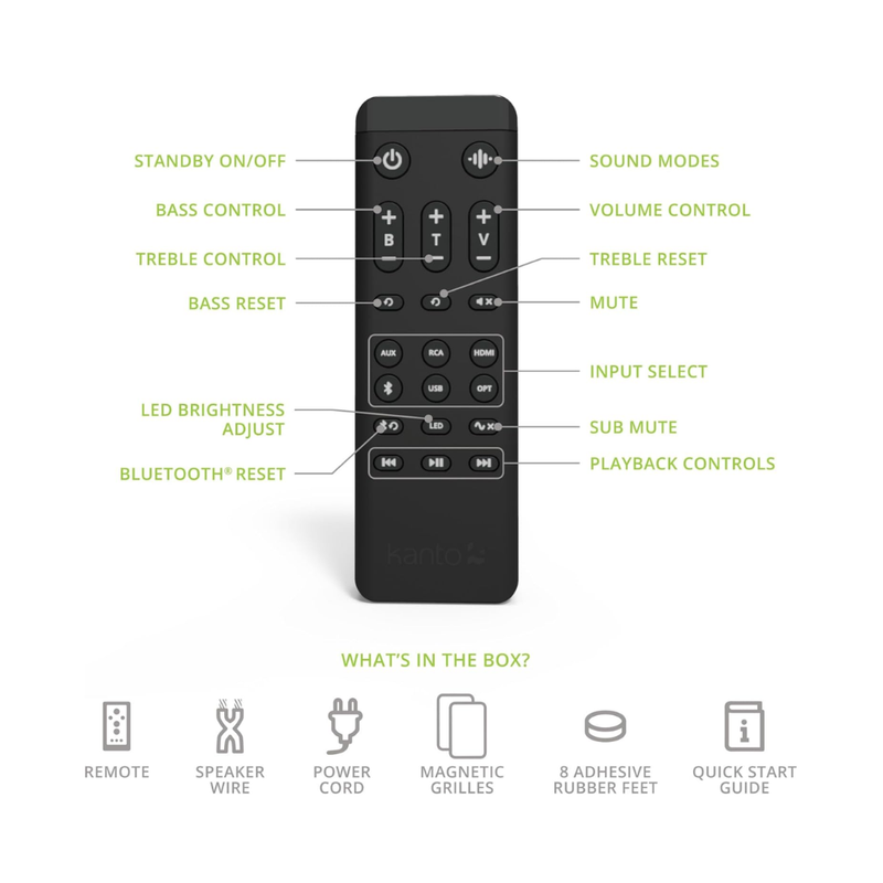 Kanto REN 200W Powered Speaker System with HDMI ARC Input, with Bluetooth 5.3 & USB-C Input, Type G Power Cord, Matte White (Sold in Pairs) - Image 2