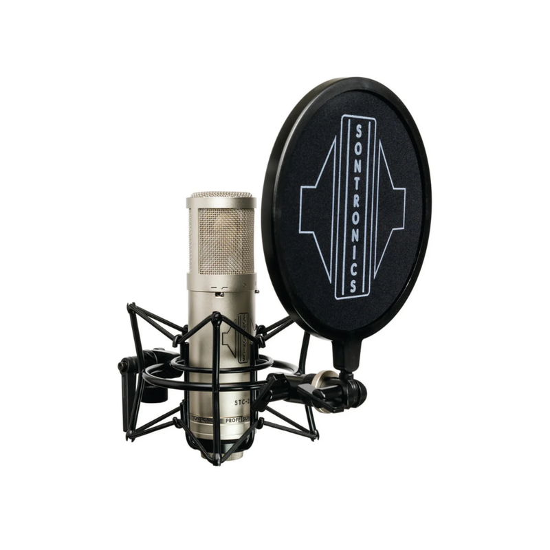 Sontronics STC-2 Pack Large Diaphragm Cardioid Condenser Microphone with Shockmount, Pop Filter, & Cable, Silver - Image 3