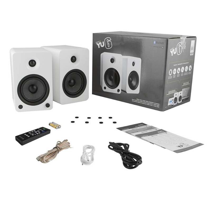 Kanto YU6MB Powered Bookshelf Speakers with Bluetooth and Phono Preamp, Type F and Type G Power Cords, Matte White (Sold in Pairs) - Image 2