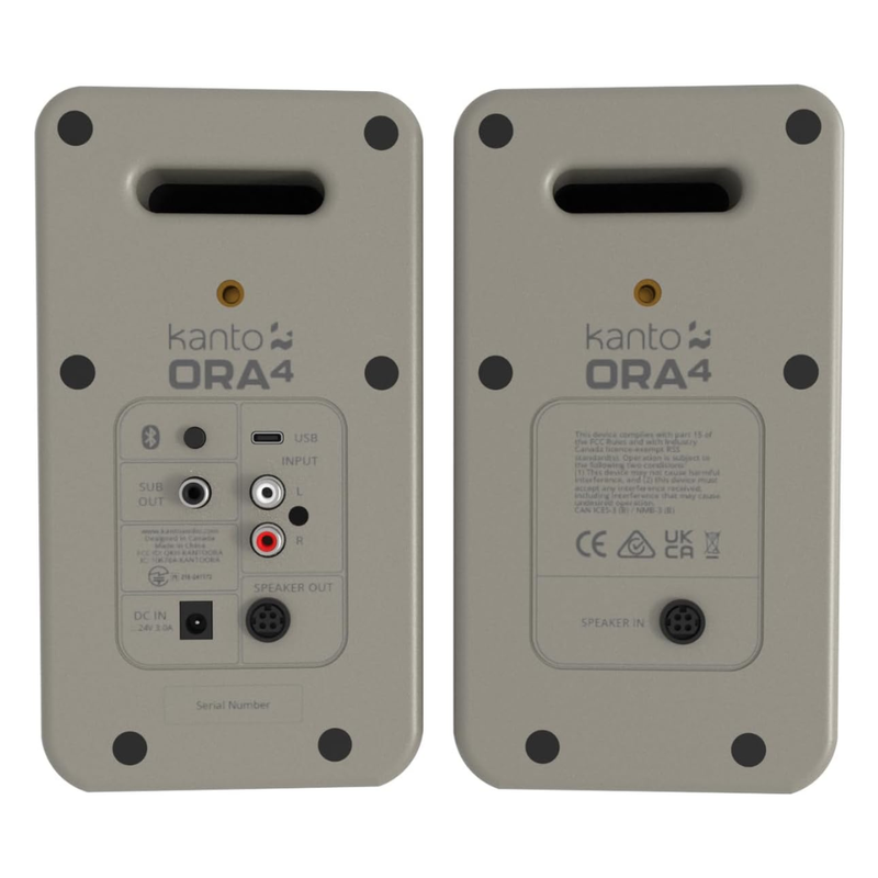 Kanto Audio ORA4 140W Powered Reference Speakers with Bluetooth 5.0 and USB-C Input, Type G Power Cord, Moon (Sold in Pairs) - Image 3