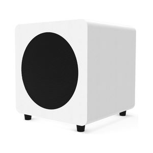 Kanto SUB8 Sealed Powered Subwoofer, 300W Peak Power, 8" Woofer, Vinyl, Type C and Type G Power Cords, Matte White
