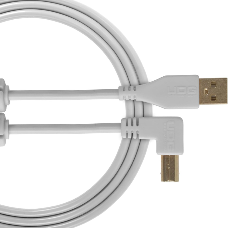 UDG Ultimate Audio Cable USB 2.0 A-B, White, Angled, 1 m - Image 1