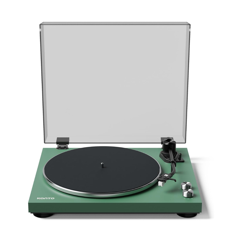Kanto Audio OBI3 Turntable with Bluetooth 5.3, Preamp, and Pitch Control, Matte Green - Image 4