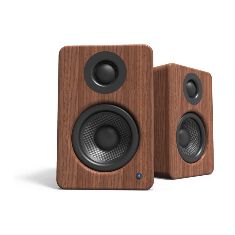 Kanto Audio YU2 Powered Desktop Computer Speakers, Type C and Type G Power Cords, Walnut (Sold in Pairs) - Image 1