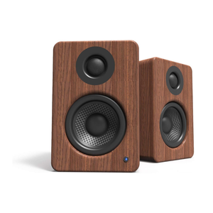 Kanto YU2 Powered Desktop Computer Speakers, Type C and Type G Power Cords, Walnut (Sold in Pairs)