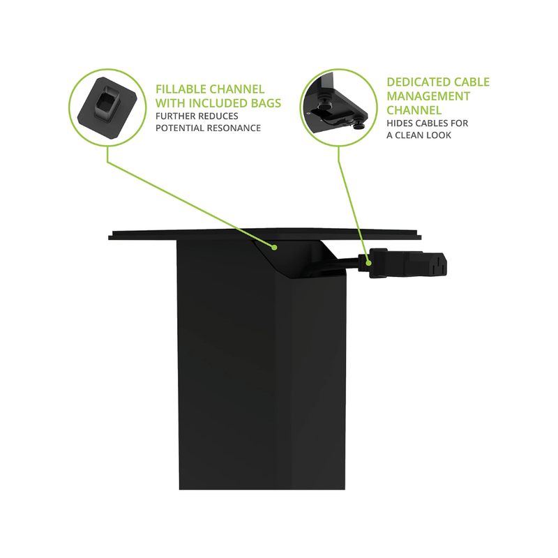 Kanto SX26 Universal Fillable Speaker Floor Stands for Bookshelf Speakers, Black (Sold in Pairs) - Image 5