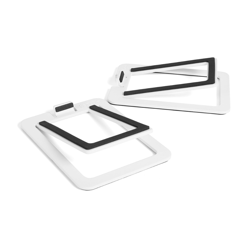 Kanto S2 Tilted Desktop Speaker Stands for Small Speakers, White (Sold in Pairs) - Image 1