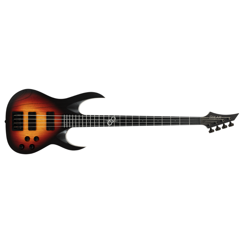 Solar Guitars AB2.4TBOP Bass Guitar – Tri Burst Open Pore Matte - Image 1