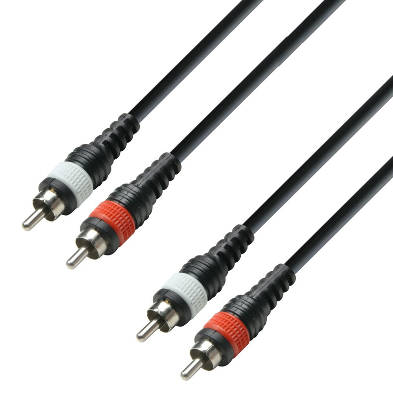 Adam Hall Cables 3 STAR TCC 0100 M - Twin Cable, Adam Hall® 2 RCA x 2 RCA, 1 m - Image 1