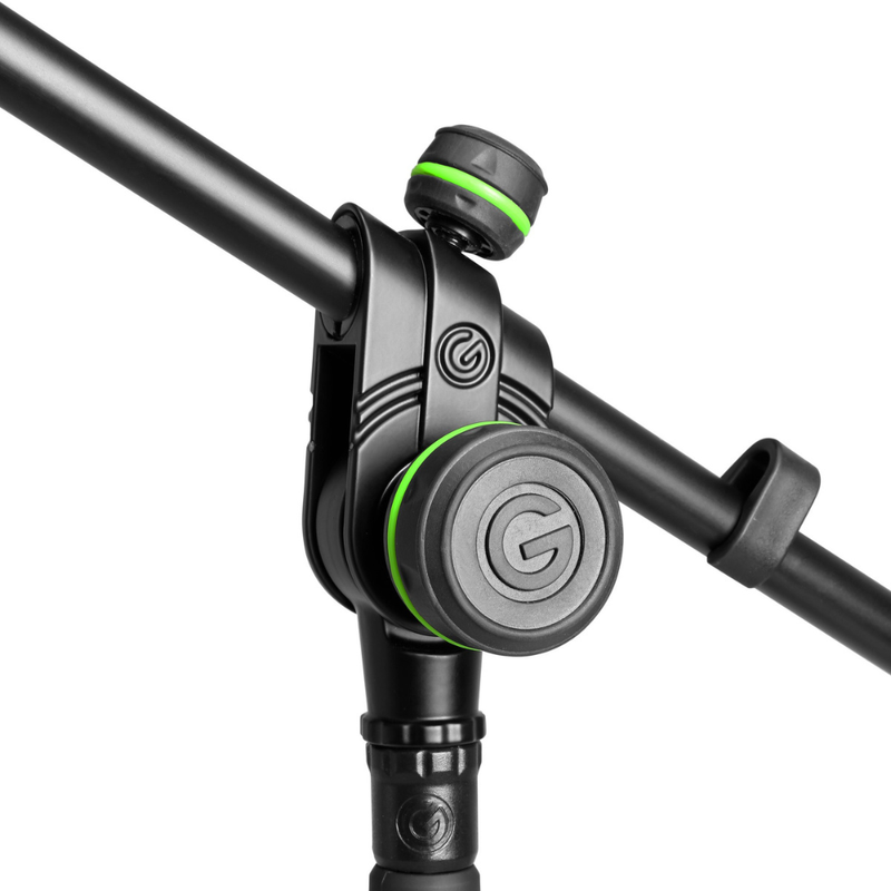 Gravity Microphone Stand with Folding Tripod Base and 2-Point Adjustment Telescoping Boom - Image 2