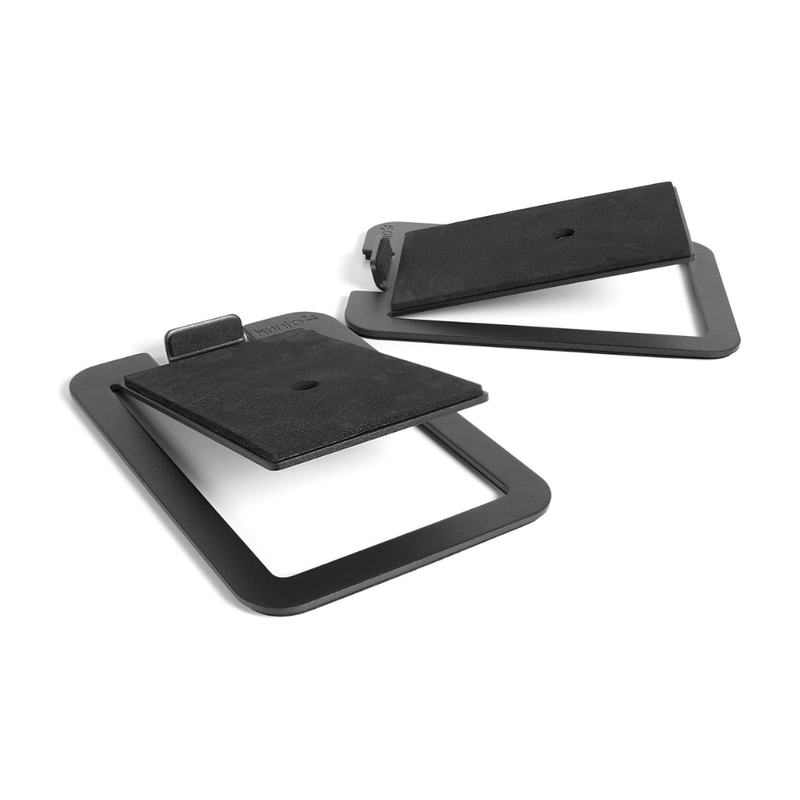 Kanto S4 Tilted Desktop Speaker Stands for Medium Bookshelf Speakers, Black (Sold in Pairs) - Image 1