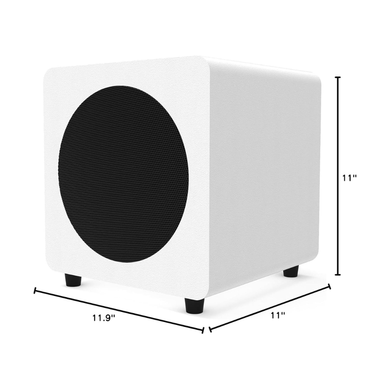 Kanto SUB8 Sealed Powered Subwoofer, 300W Peak Power, 8" Woofer, Vinyl, Type C and Type G Power Cords, Matte White - Image 5