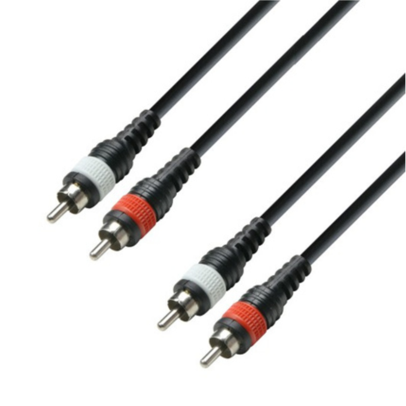 Adam Hall Cables 3 STAR TCC 0300 M - Twin Cable, Adam Hall® 2 RCA x 2 RCA, 3 m - Image 1