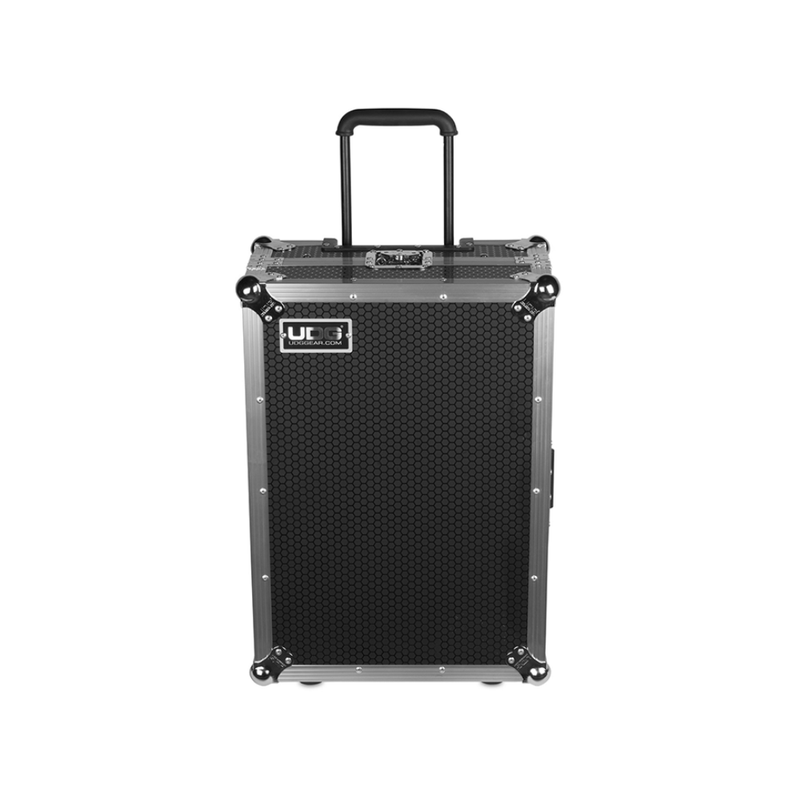 UDG Ultimate Flight Case Multi Format Plus (Laptop Shelf, Trolley + Wheels), XL, Silver  - Image 1