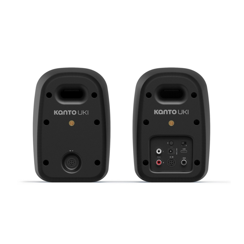 Kanto UKI 100W Desktop Speakers with Bluetooth, USB-C, Headphone out, Onyx (Matte Black), Sold in Pairs - Image 4
