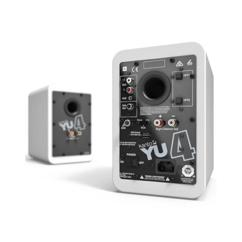 Kanto YU4 Powered Bookshelf Speakers – Matte White - Image 2