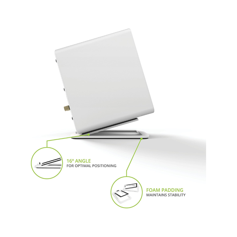 Kanto S2 Tilted Desktop Speaker Stands for Small Speakers, White (Sold in Pairs) - Image 3